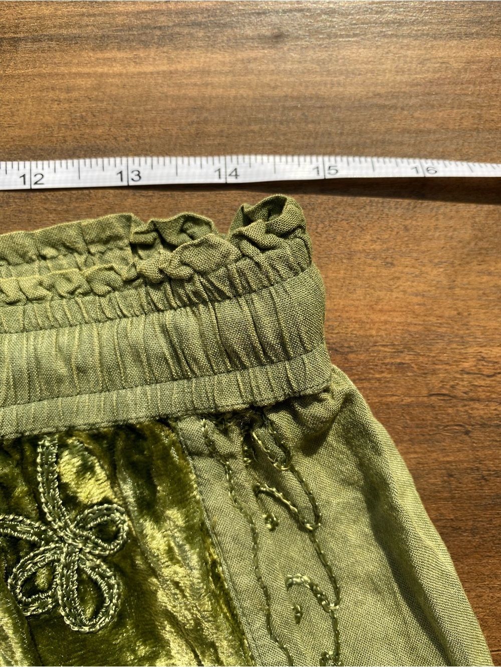 EARTHBOUND Olive Panel Velvet Maxi Skirt - Picture 8 of 10